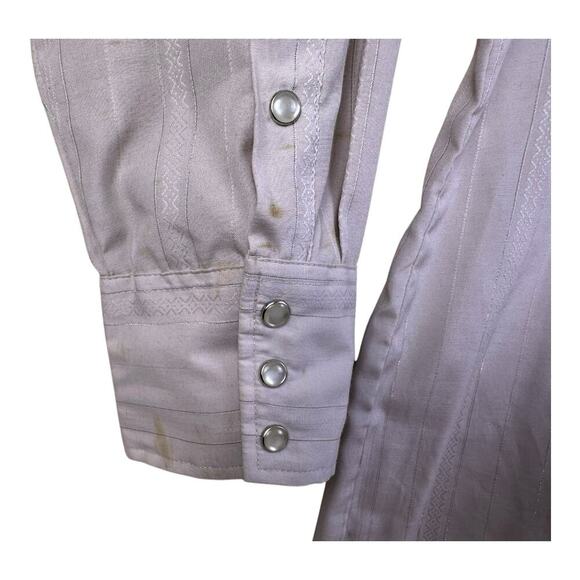 Roper Pearl Snap Shirt Mens Large Cream White 2 Pocket Western Cowboy Rodeo - Picture 5 of 16